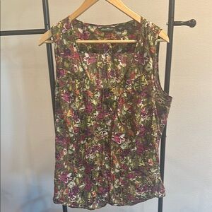 Eddie Bauer Floral Sleeveless Top - Multicolor size XL